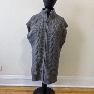 Long zip up sweater vest